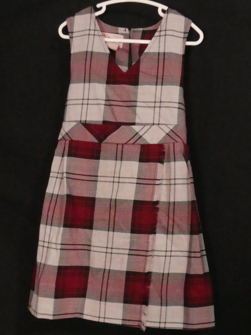 HALPERN'S Toronto Made In Canada Plaid Uniform Sleeveless Dress - P2P 11.5"